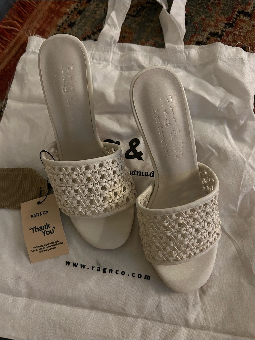Rag & co Tease Woven Stiletto Slides